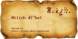 Milich Ábel névjegykártya