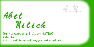 abel milich business card